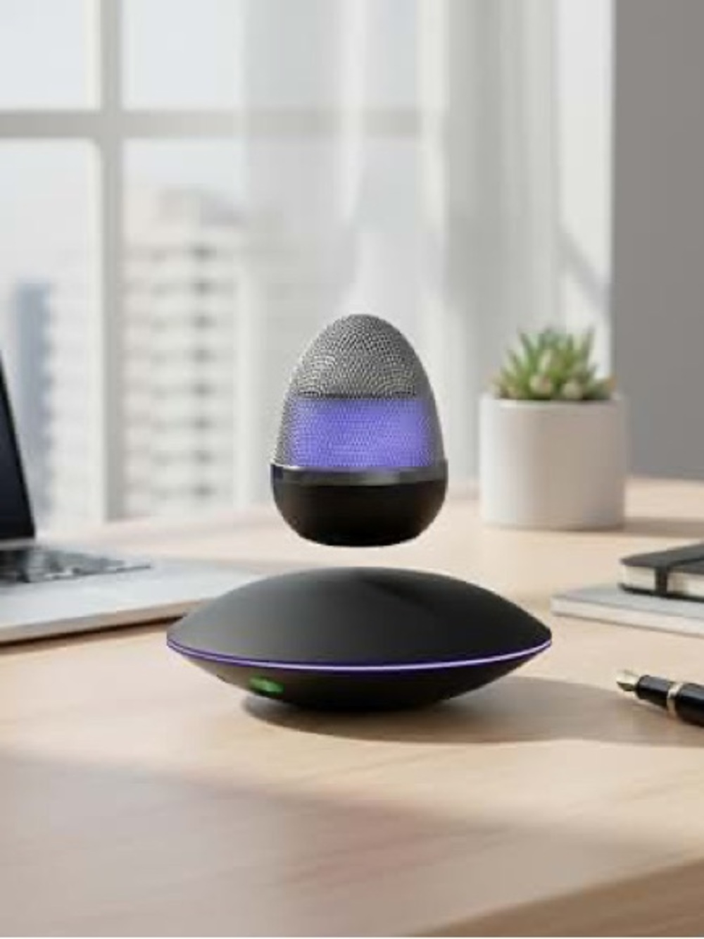 Magnetic Levitating Bluetooth & Wired Speaker - New